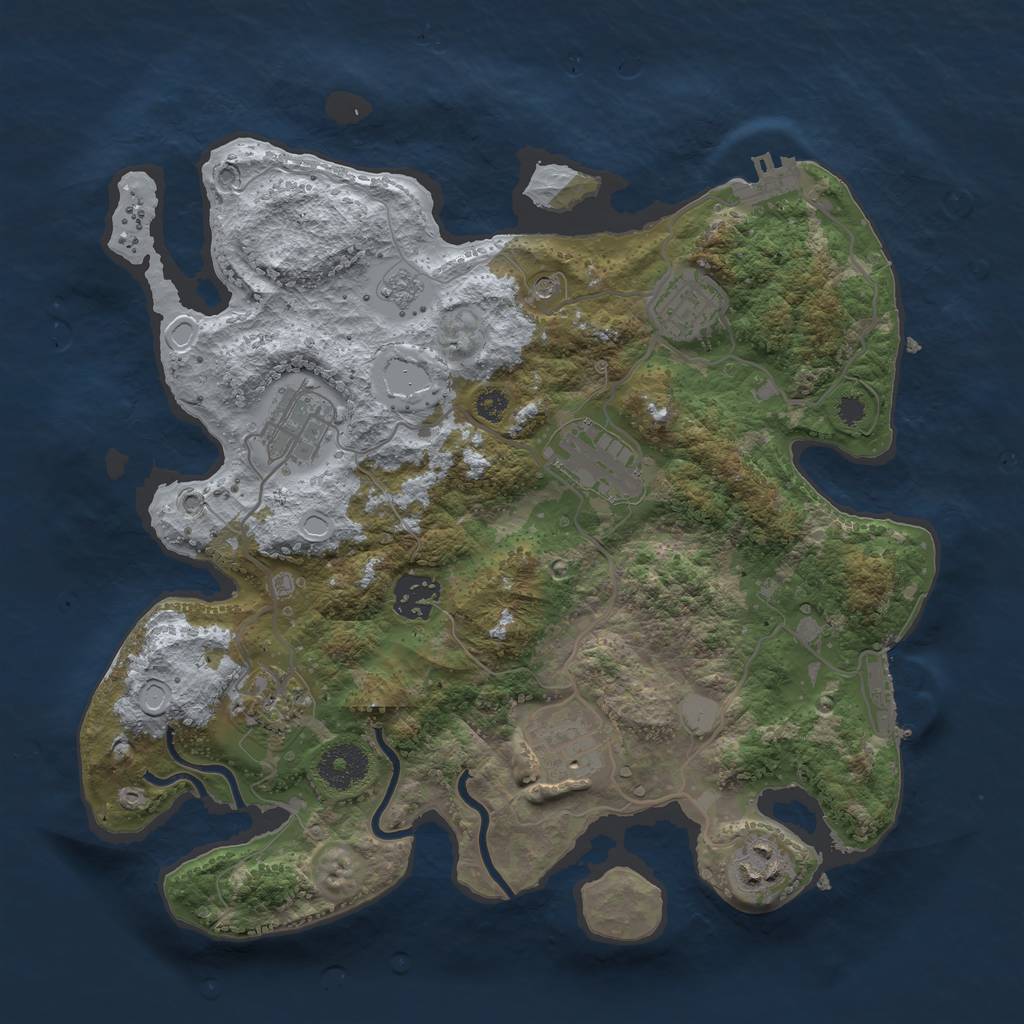 Rust Map: Procedural Map, Size: 3250, Seed: 582764316, 14 Monuments