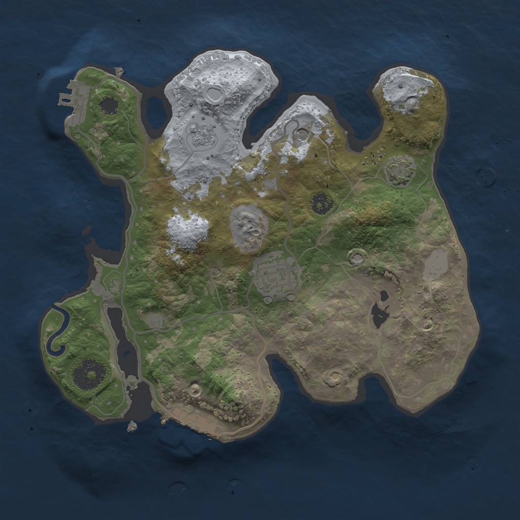 Rust Map: Procedural Map, Size: 2500, Seed: 1673412768, 9 Monuments