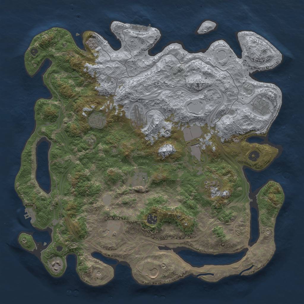 Rust Map: Procedural Map, Size: 4250, Seed: 111811950, 18 Monuments