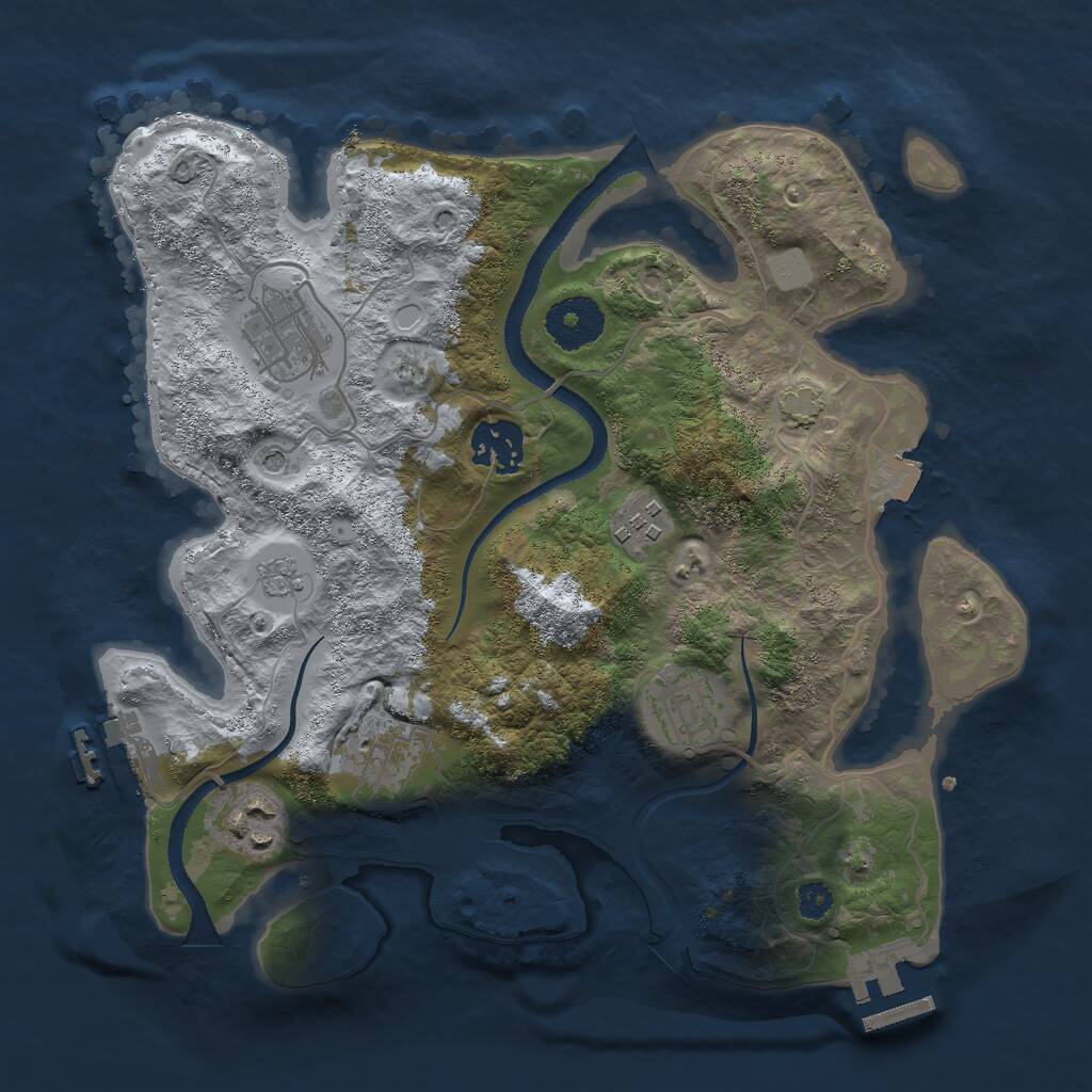 Rust Map: Procedural Map, Size: 3000, Seed: 84848176, 12 Monuments