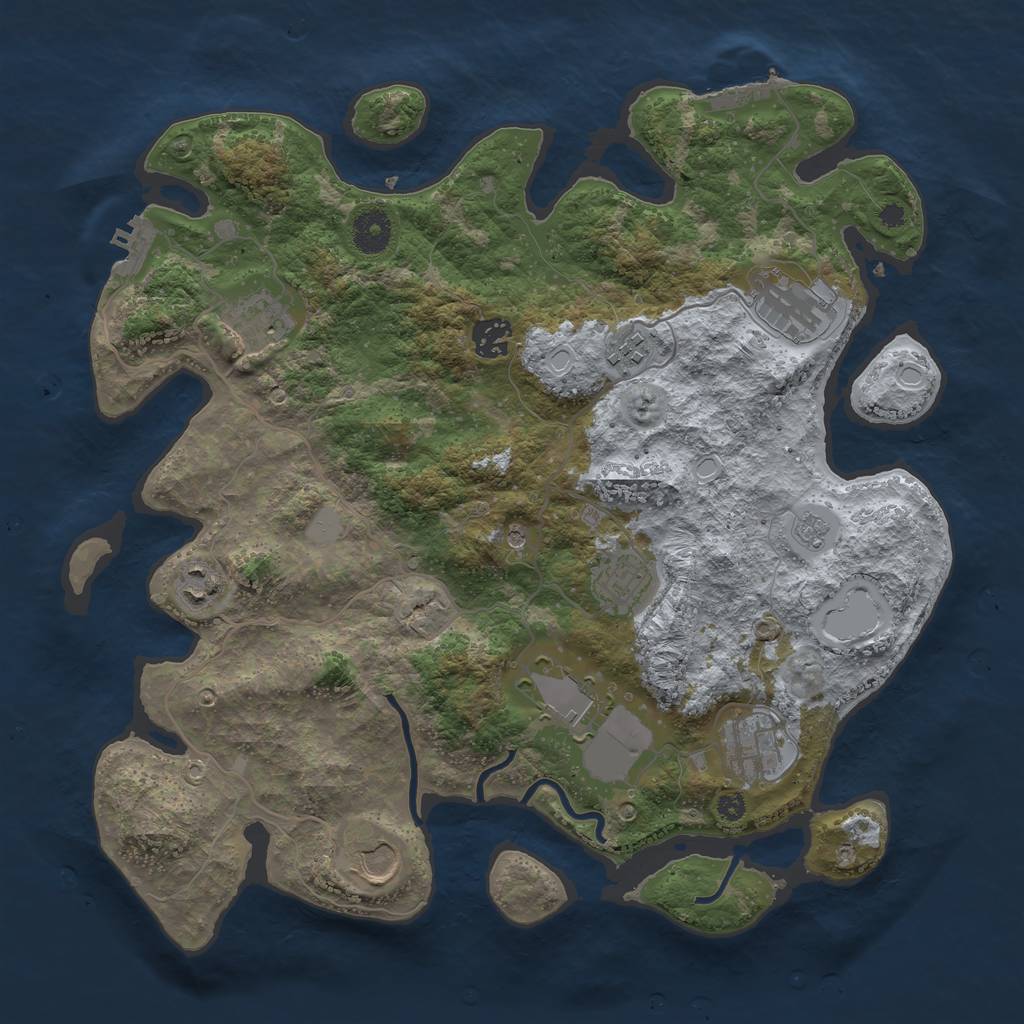 Rust Map: Procedural Map, Size: 3700, Seed: 169592, 16 Monuments