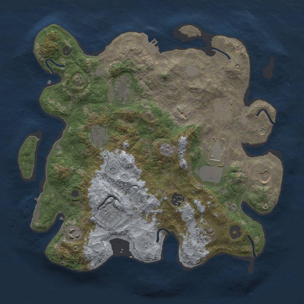 Rust Map: Procedural Map, Size: 3500, Seed: 190228529, 17 Monuments