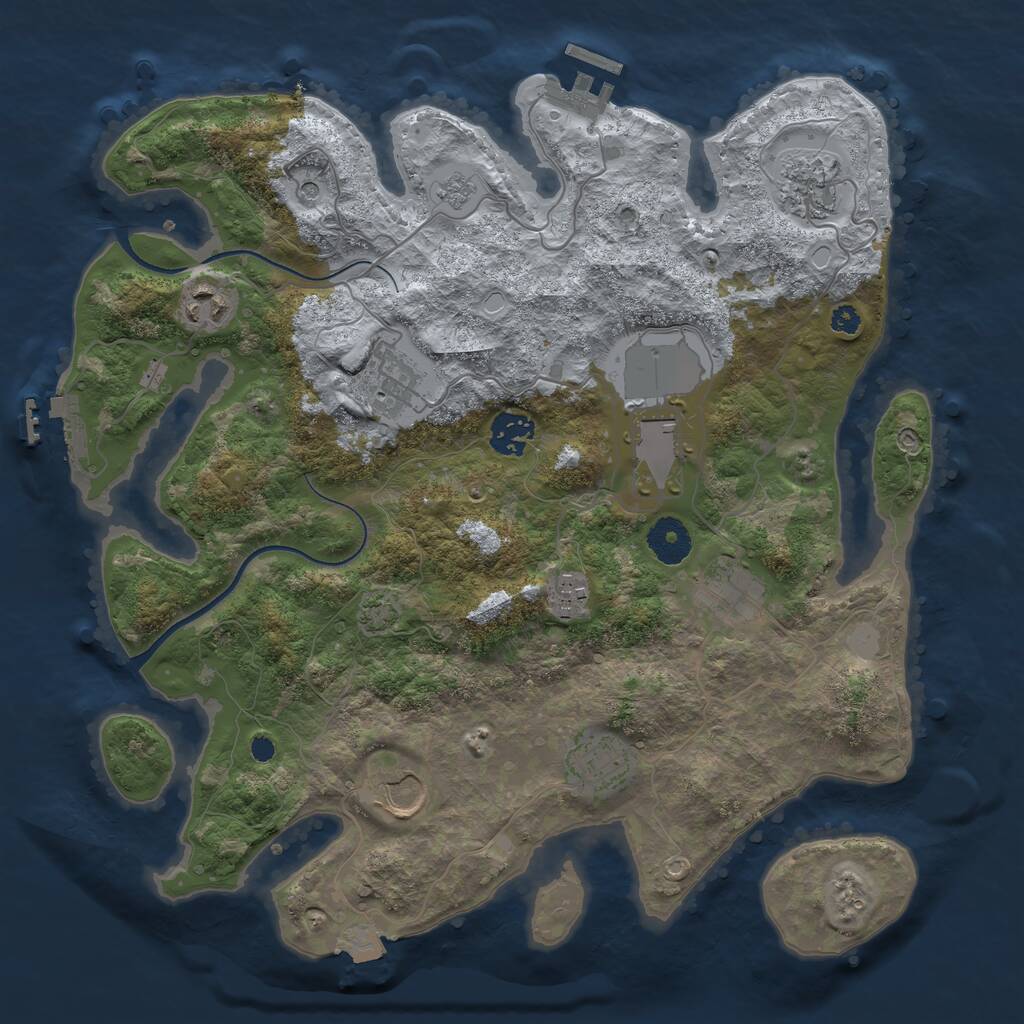 Rust Map: Procedural Map, Size: 3500, Seed: 1063022106, 15 Monuments