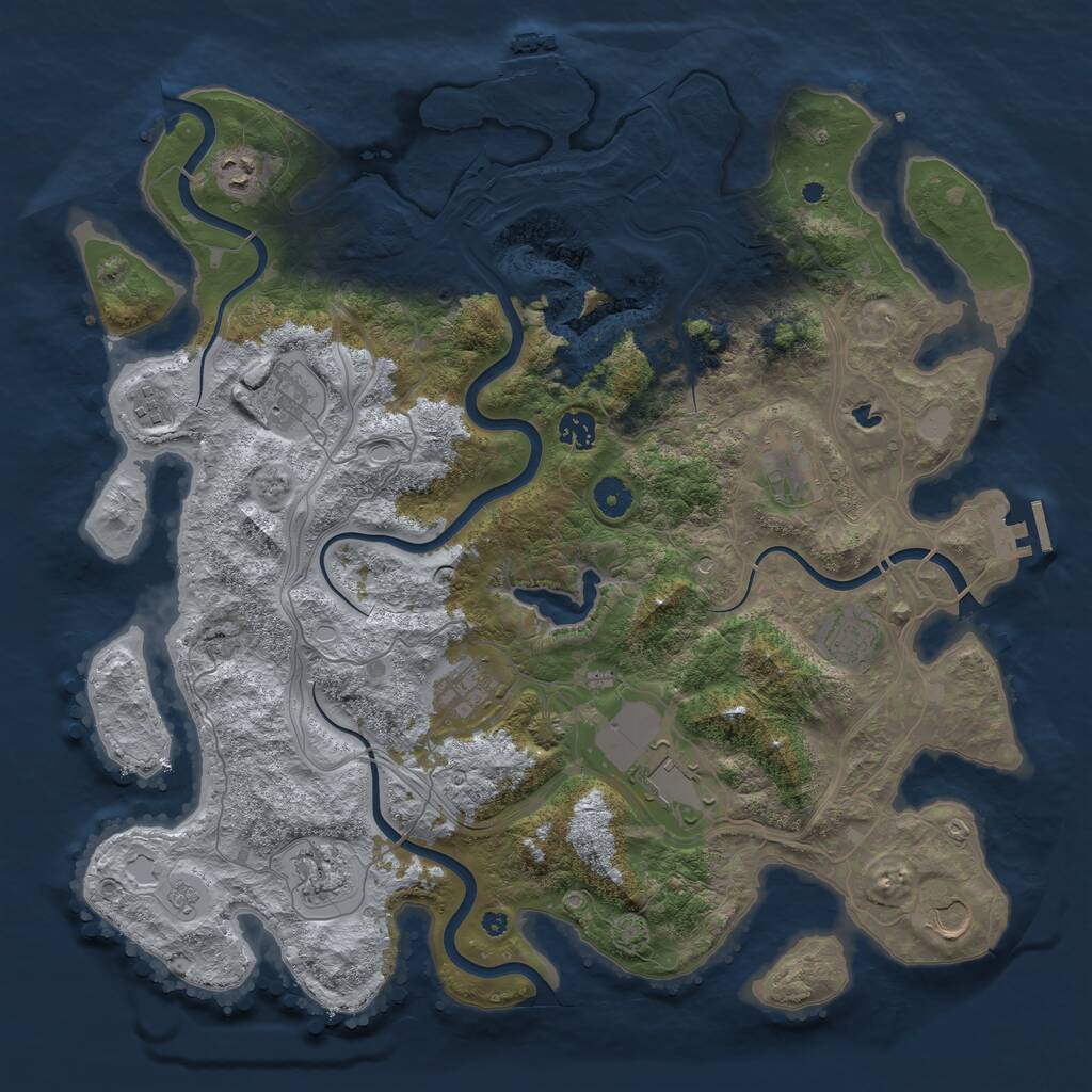 Rust Map: Procedural Map, Size: 4250, Seed: 265400117, 16 Monuments