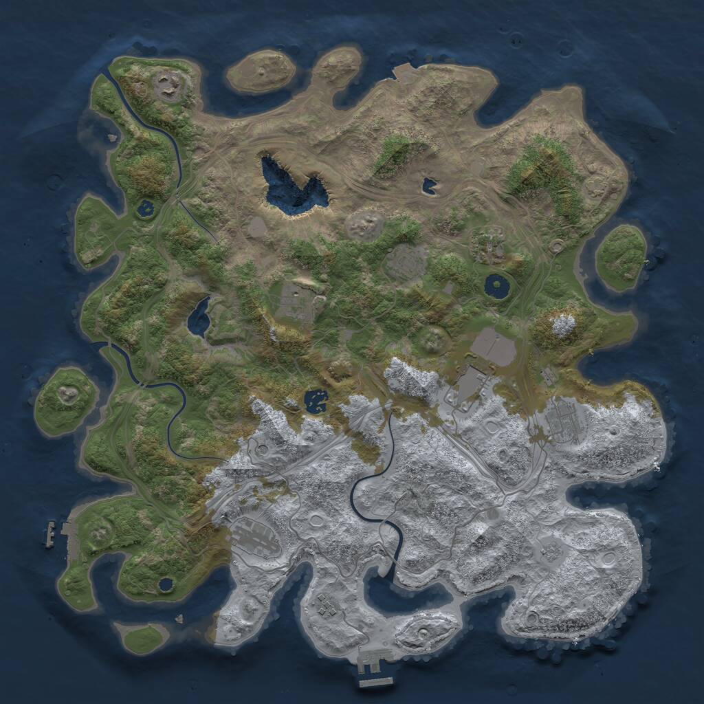 Rust Map: Procedural Map, Size: 4250, Seed: 660742570, 15 Monuments