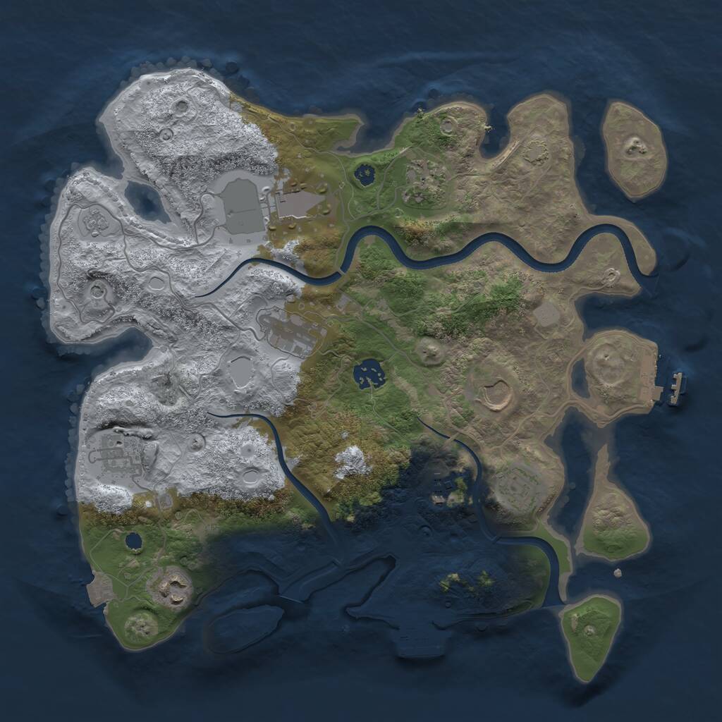 Rust Map: Procedural Map, Size: 3500, Seed: 464795722, 15 Monuments