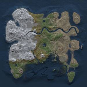 Thumbnail Rust Map: Procedural Map, Size: 3500, Seed: 464795722, 15 Monuments