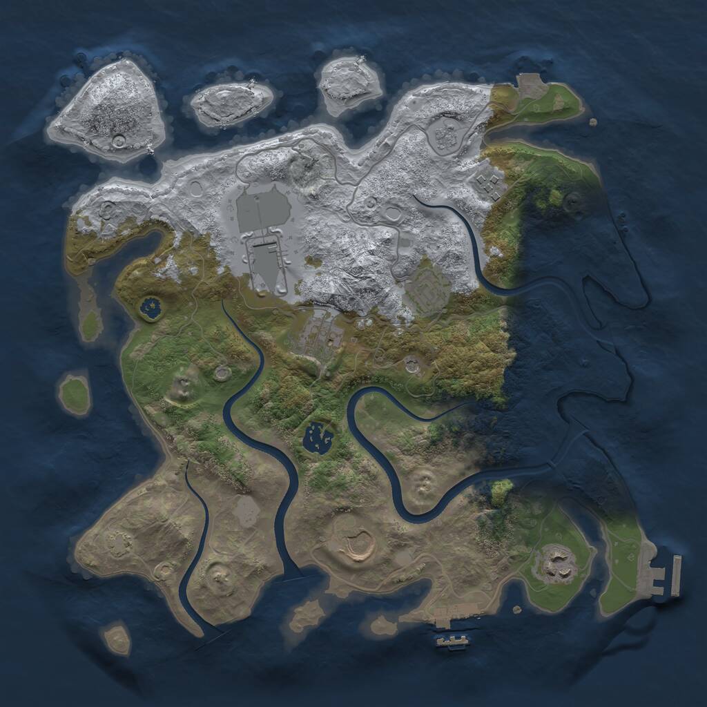 Rust Map: Procedural Map, Size: 3500, Seed: 9054, 13 Monuments