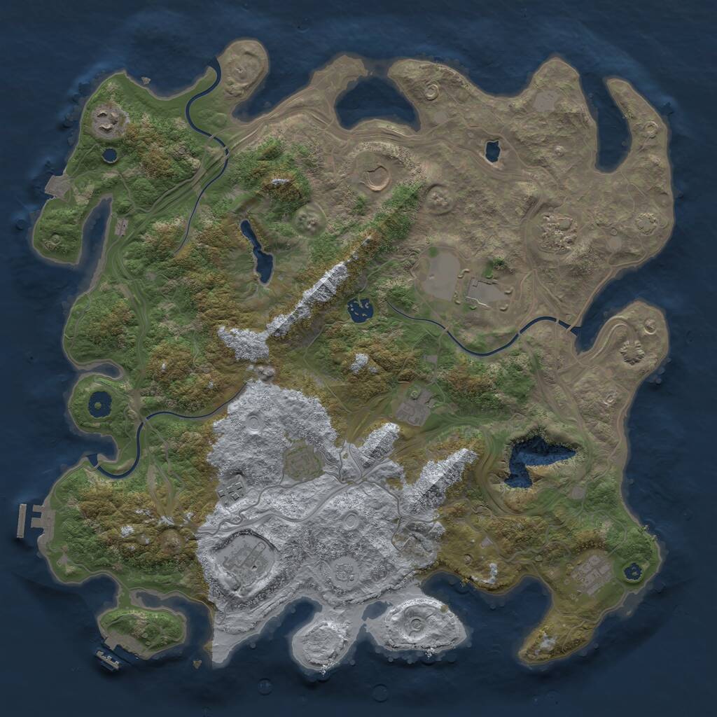 Rust Map: Procedural Map, Size: 4250, Seed: 540933, 16 Monuments