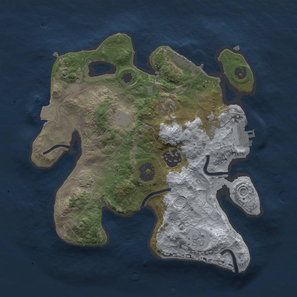 Rust Map: Procedural Map, Size: 2500, Seed: 12341, 8 Monuments