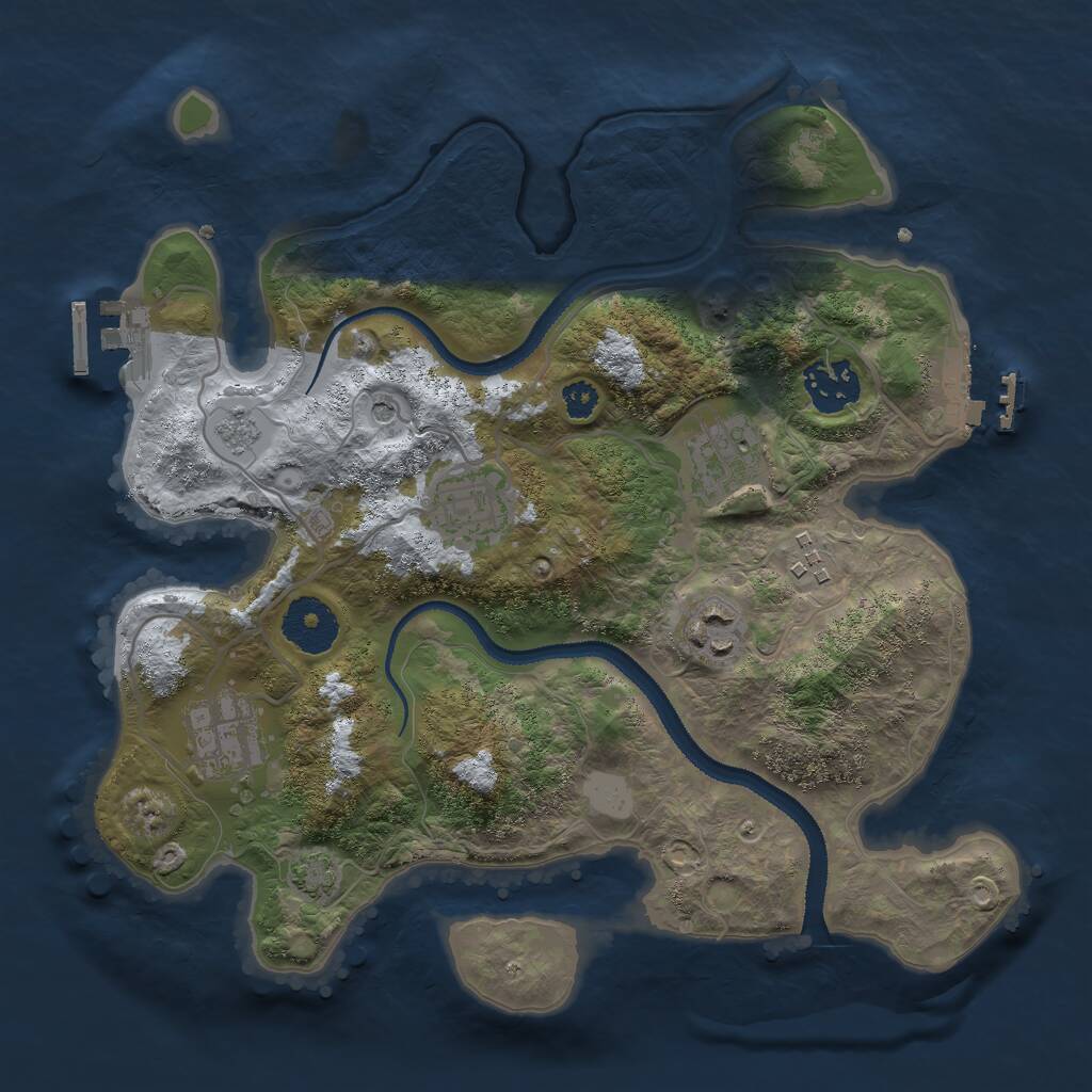 Rust Map: Procedural Map, Size: 3000, Seed: 777070764, 12 Monuments