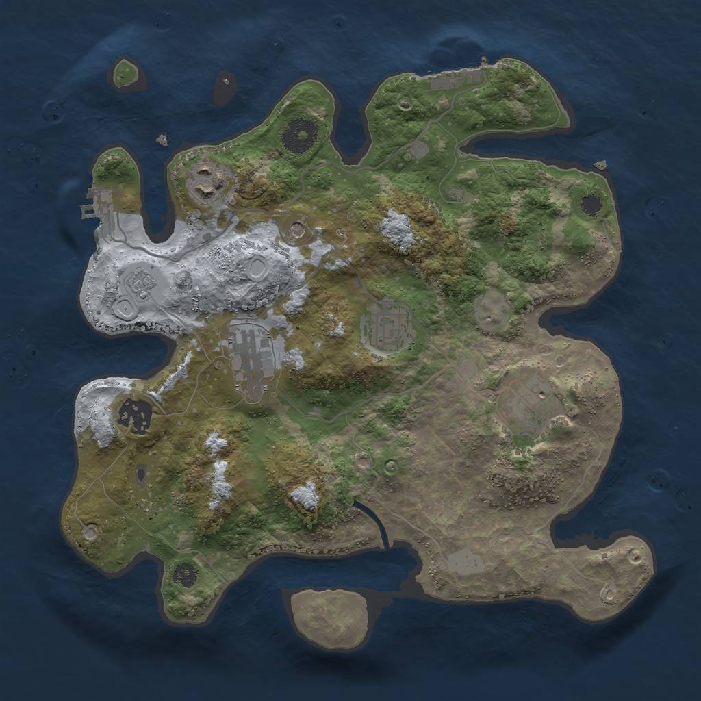 Rust Map: Procedural Map, Size: 3000, Seed: 777070764, 12 Monuments