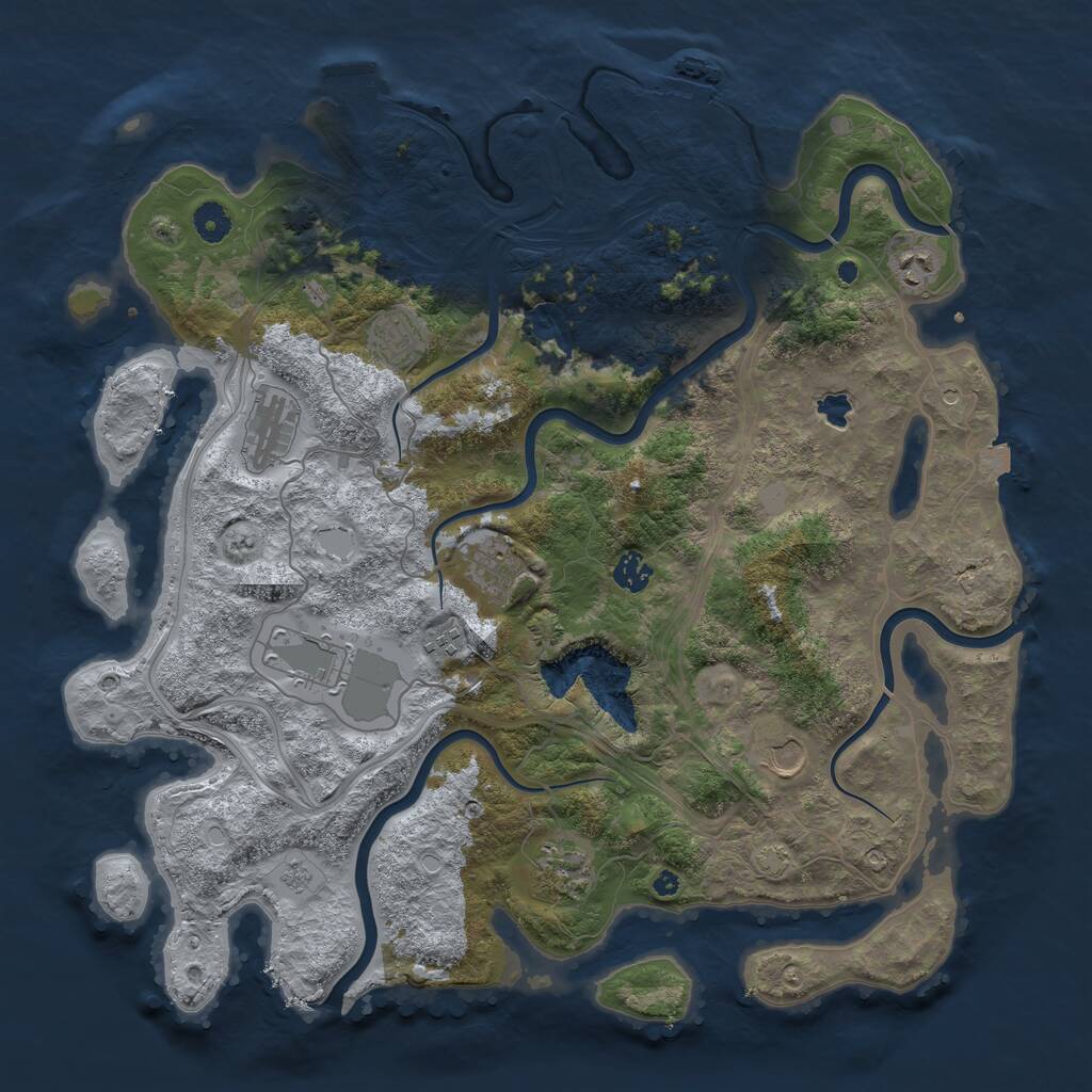 Rust Map: Procedural Map, Size: 4300, Seed: 17777, 15 Monuments