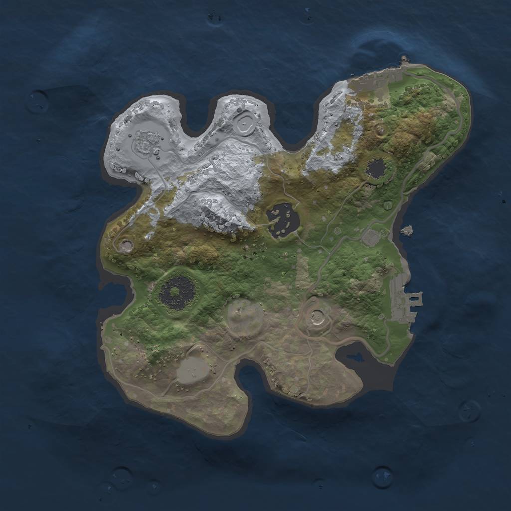 Rust Map: Procedural Map, Size: 2250, Seed: 819358997, 8 Monuments