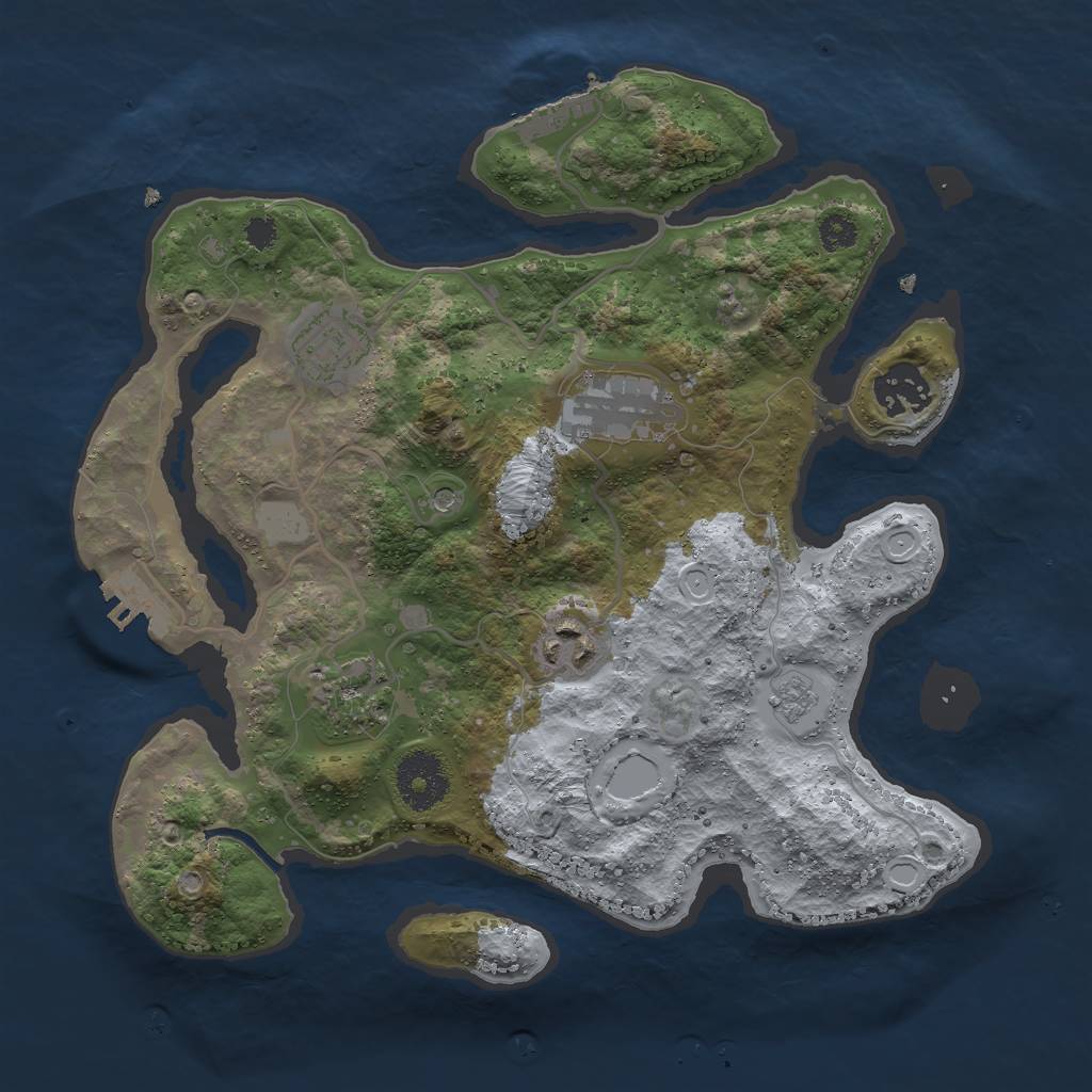 Rust Map: Procedural Map, Size: 3000, Seed: 797421641, 12 Monuments