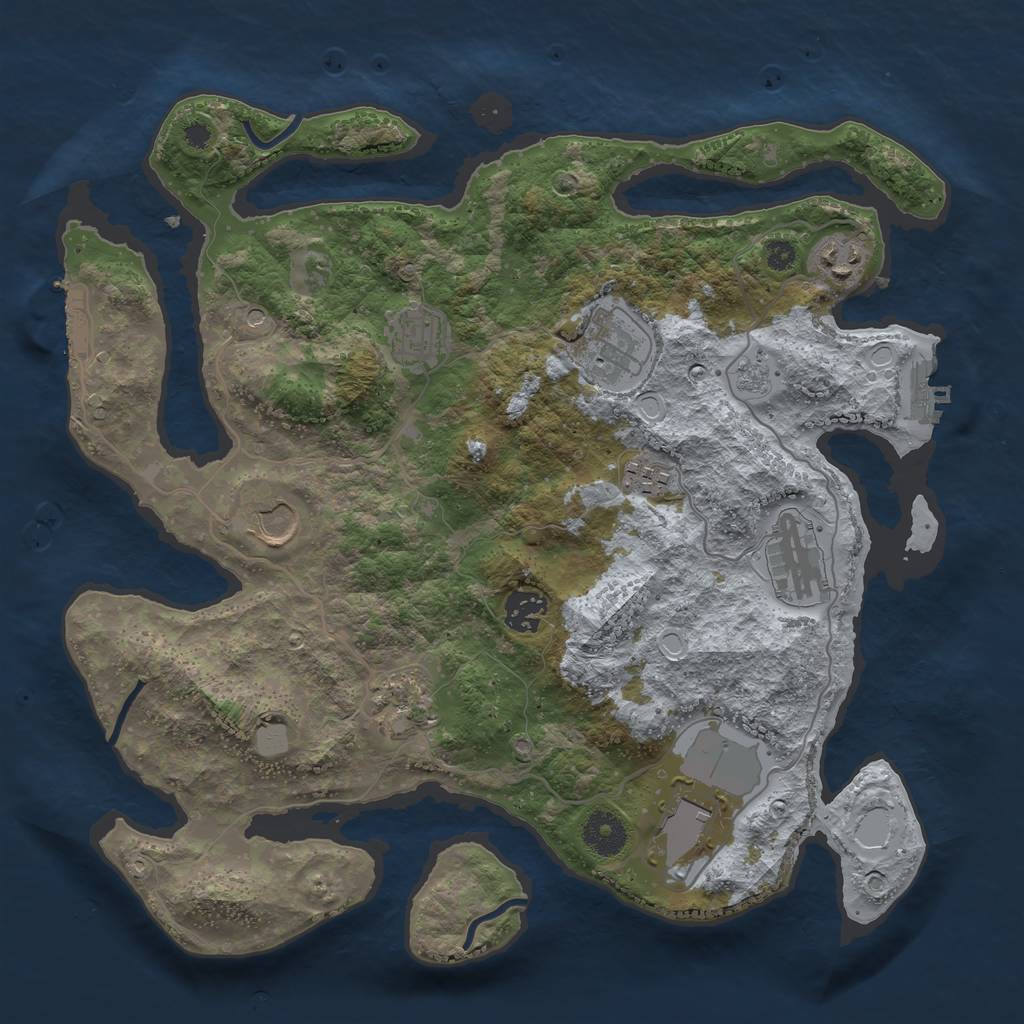 Rust Map: Procedural Map, Size: 3560, Seed: 330001, 16 Monuments