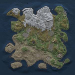 Thumbnail Rust Map: Procedural Map, Size: 3500, Seed: 68985304, 16 Monuments