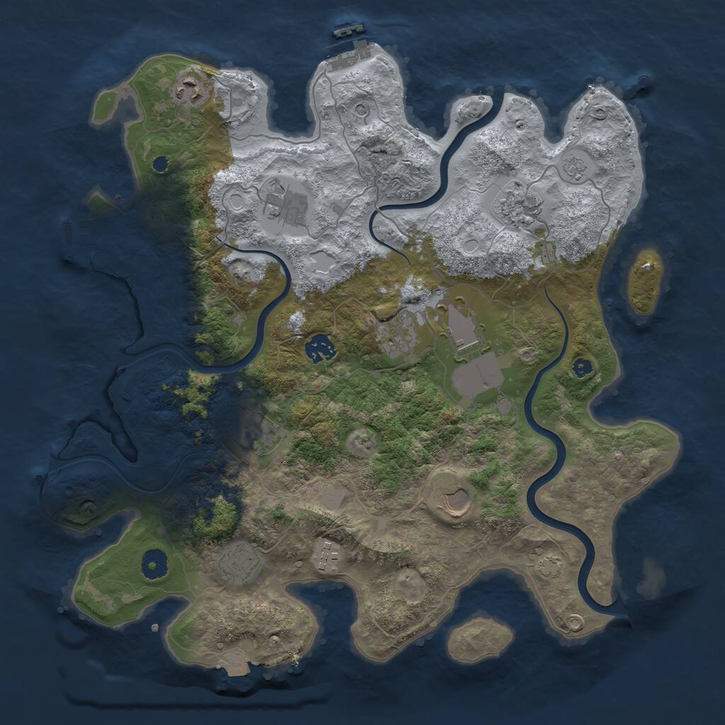 Rust Map: Procedural Map, Size: 3800, Seed: 987846, 16 Monuments