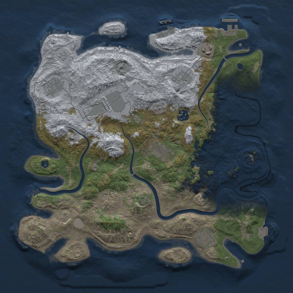 Rust Map: Procedural Map, Size: 3750, Seed: 811713340, 15 Monuments