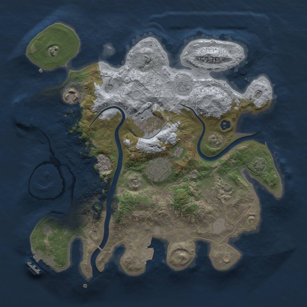 Rust Map: Procedural Map, Size: 3000, Seed: 1135496283, 11 Monuments
