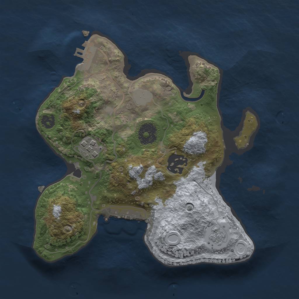 Rust Map: Procedural Map, Size: 2200, Seed: 1777454138, 8 Monuments