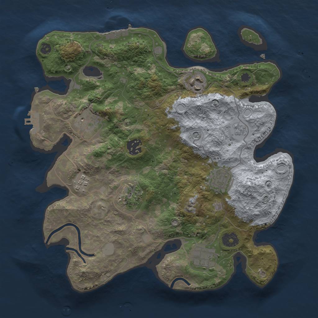 Rust Map: Procedural Map, Size: 3000, Seed: 1065984398, 14 Monuments