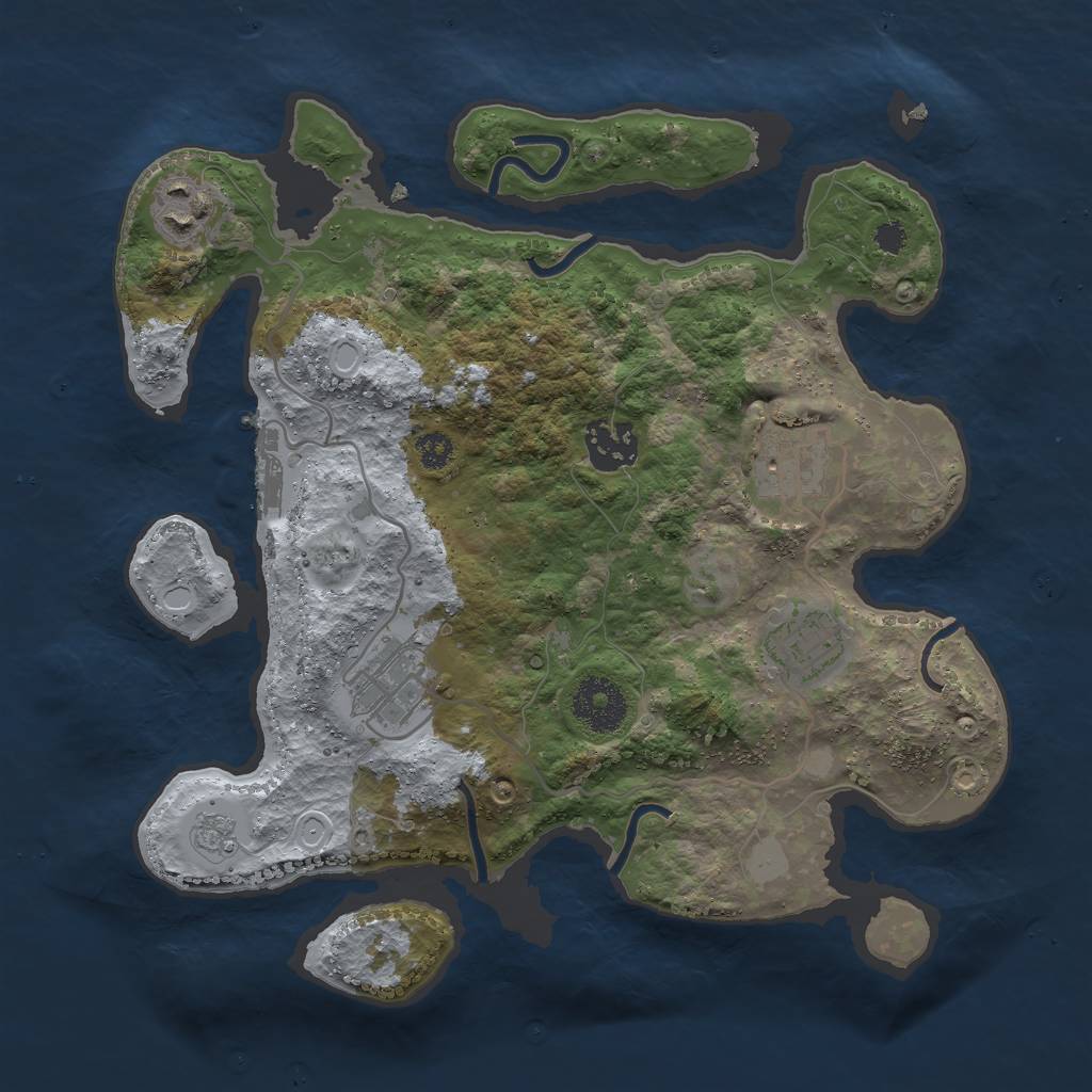 Rust Map: Procedural Map, Size: 3000, Seed: 224, 10 Monuments
