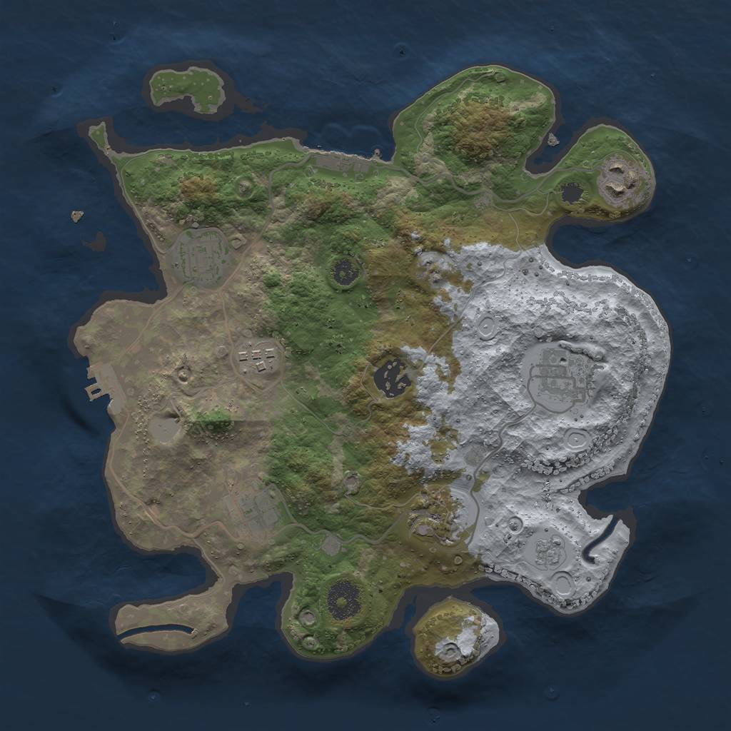 Rust Map: Procedural Map, Size: 3000, Seed: 531287, 13 Monuments