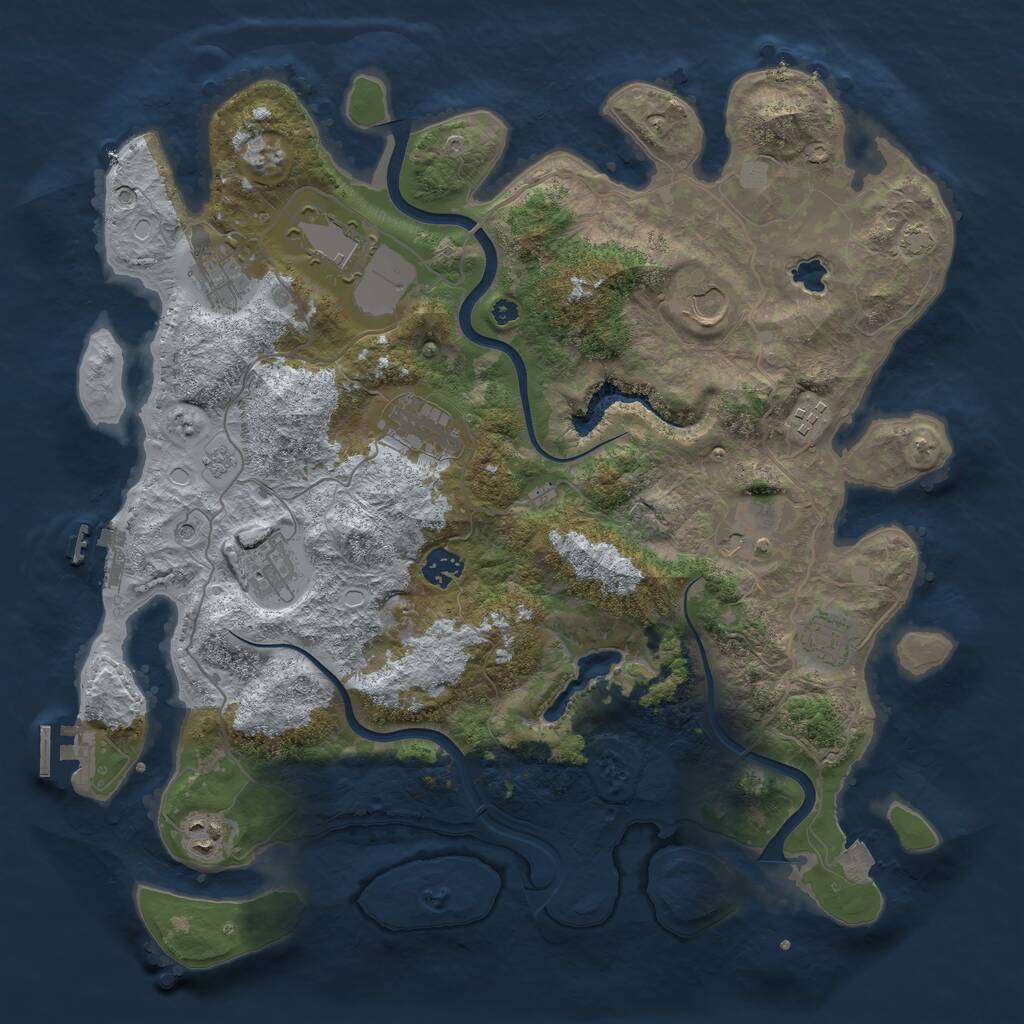 Rust Map: Procedural Map, Size: 4000, Seed: 93020474, 16 Monuments