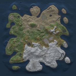 Thumbnail Rust Map: Procedural Map, Size: 3500, Seed: 1305321287, 14 Monuments