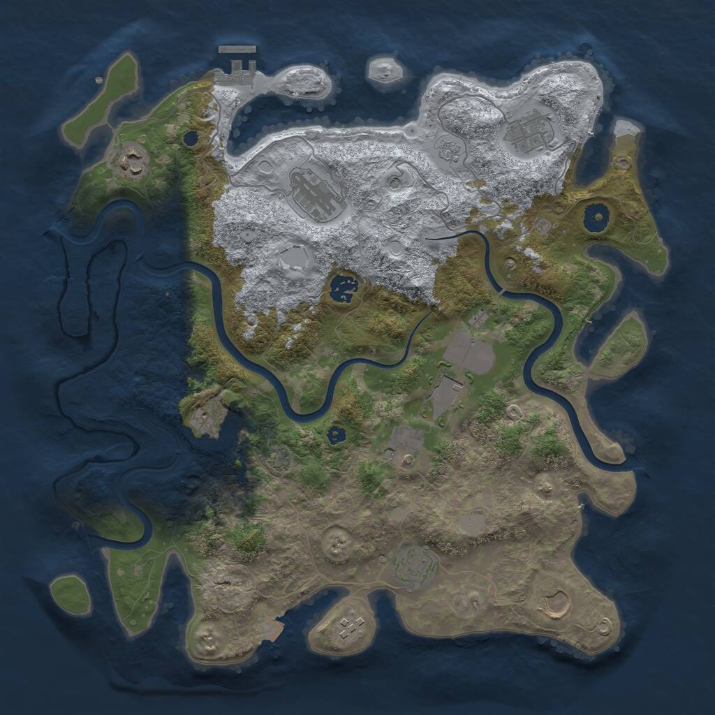 Rust Map: Procedural Map, Size: 3850, Seed: 335586573, 15 Monuments