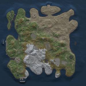 Thumbnail Rust Map: Procedural Map, Size: 3500, Seed: 1241161471, 16 Monuments