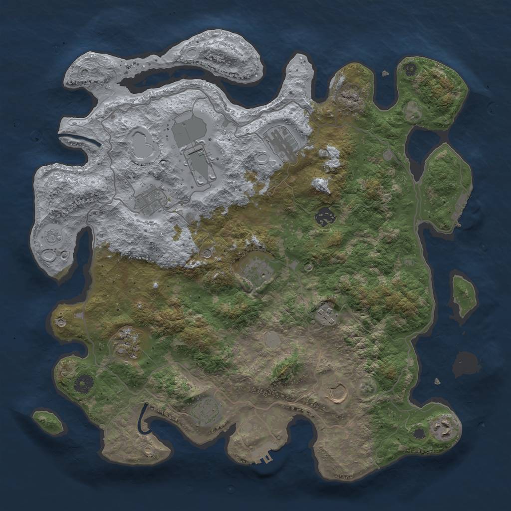 Rust Map: Procedural Map, Size: 4000, Seed: 1899678146, 17 Monuments