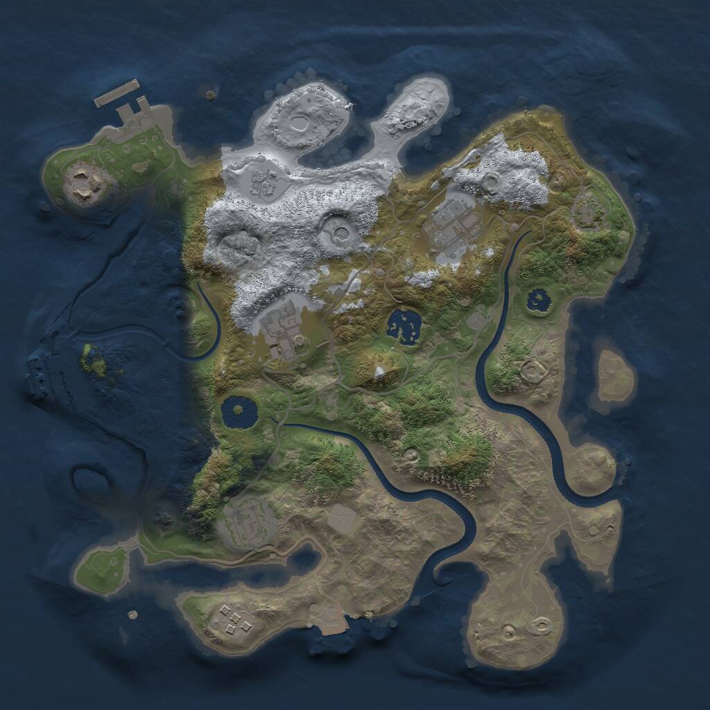 Rust Map: Procedural Map, Size: 3000, Seed: 286614019, 12 Monuments