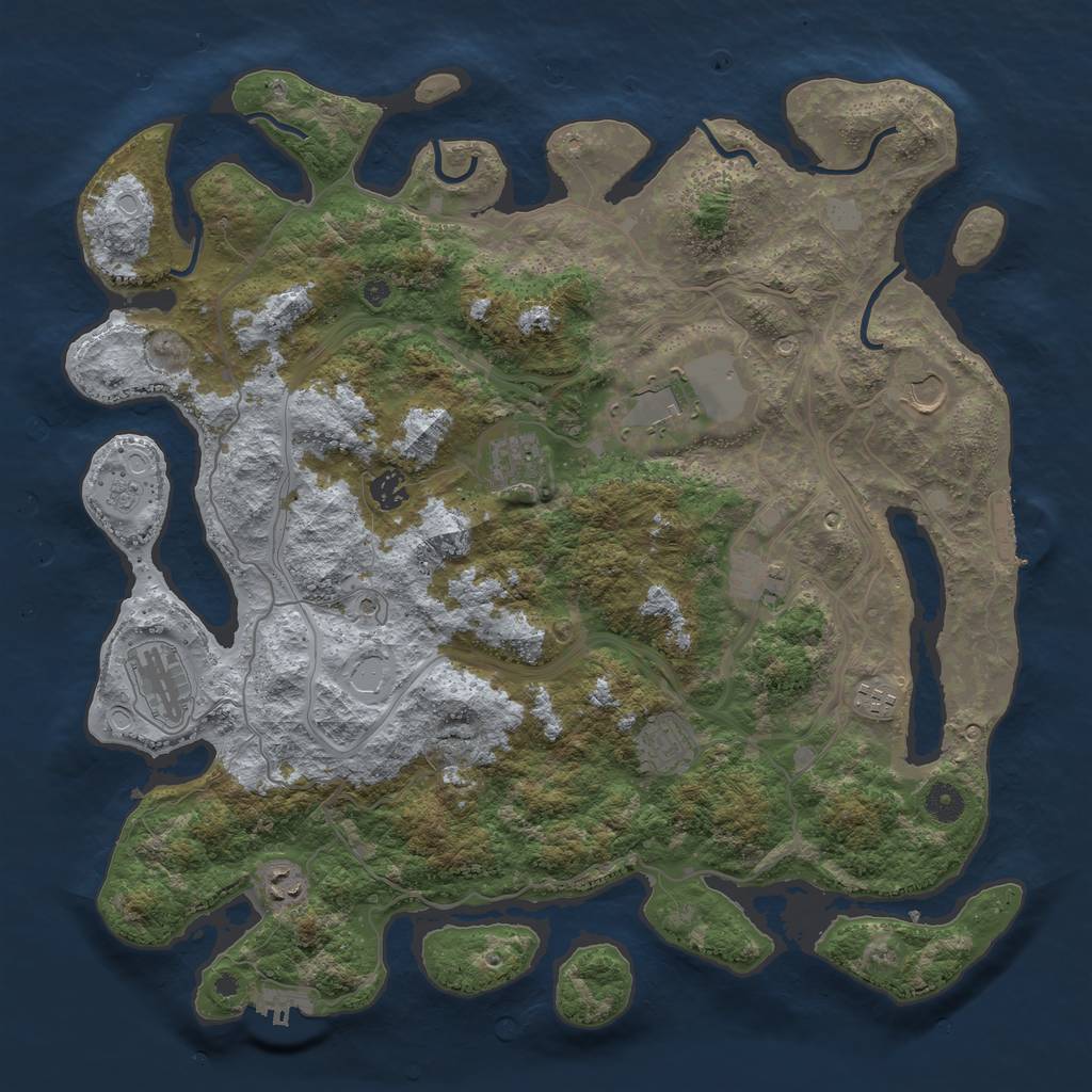 Rust Map: Procedural Map, Size: 4250, Seed: 611643, 16 Monuments