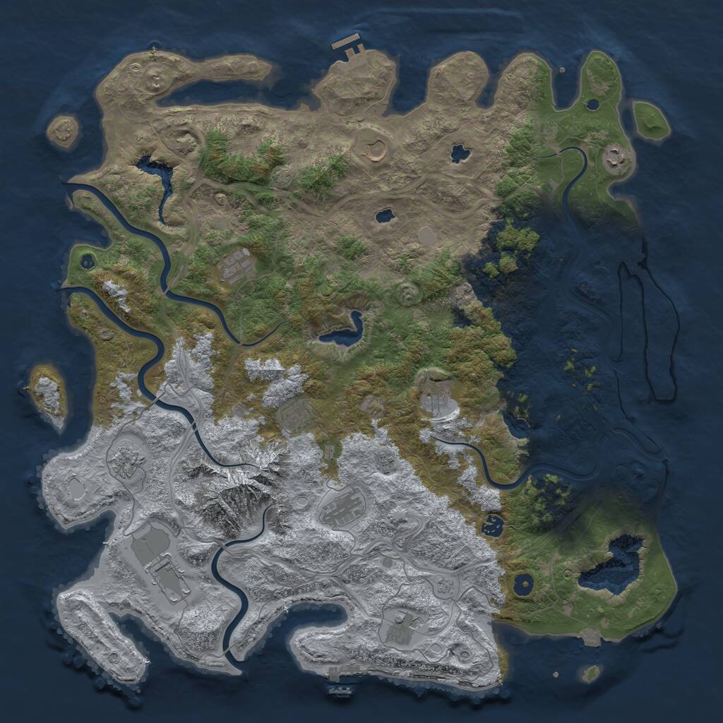 Rust Map: Procedural Map, Size: 5050, Seed: 2147483647, 17 Monuments
