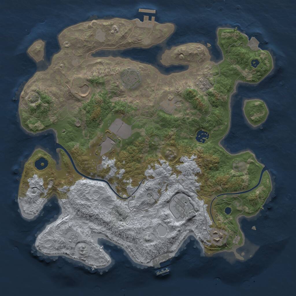 Rust Map: Procedural Map, Size: 3550, Seed: 151989, 14 Monuments
