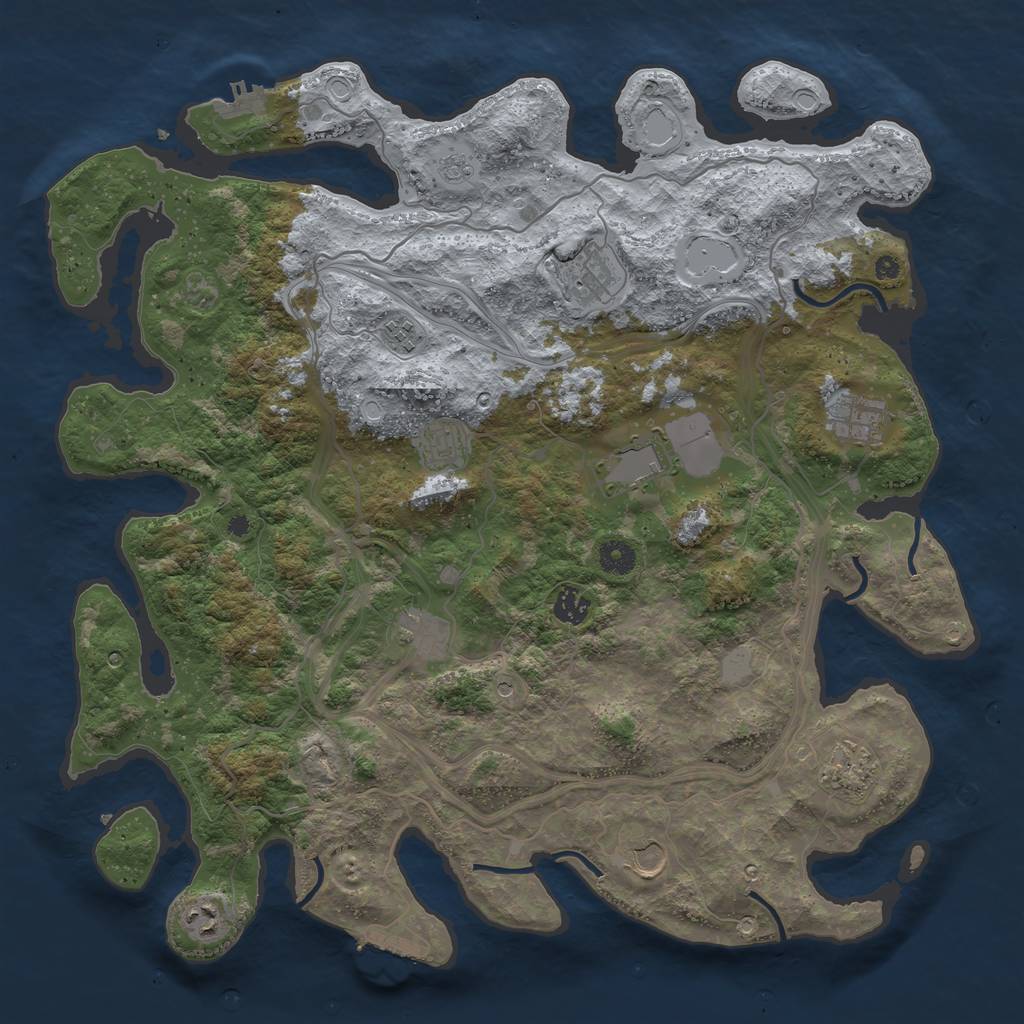 Rust Map: Procedural Map, Size: 4250, Seed: 24246, 17 Monuments