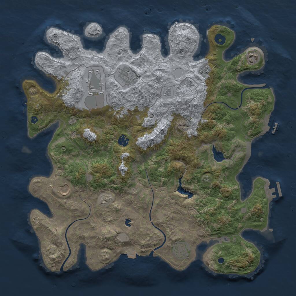 Rust Map: Procedural Map, Size: 4050, Seed: 2116660675, 13 Monuments
