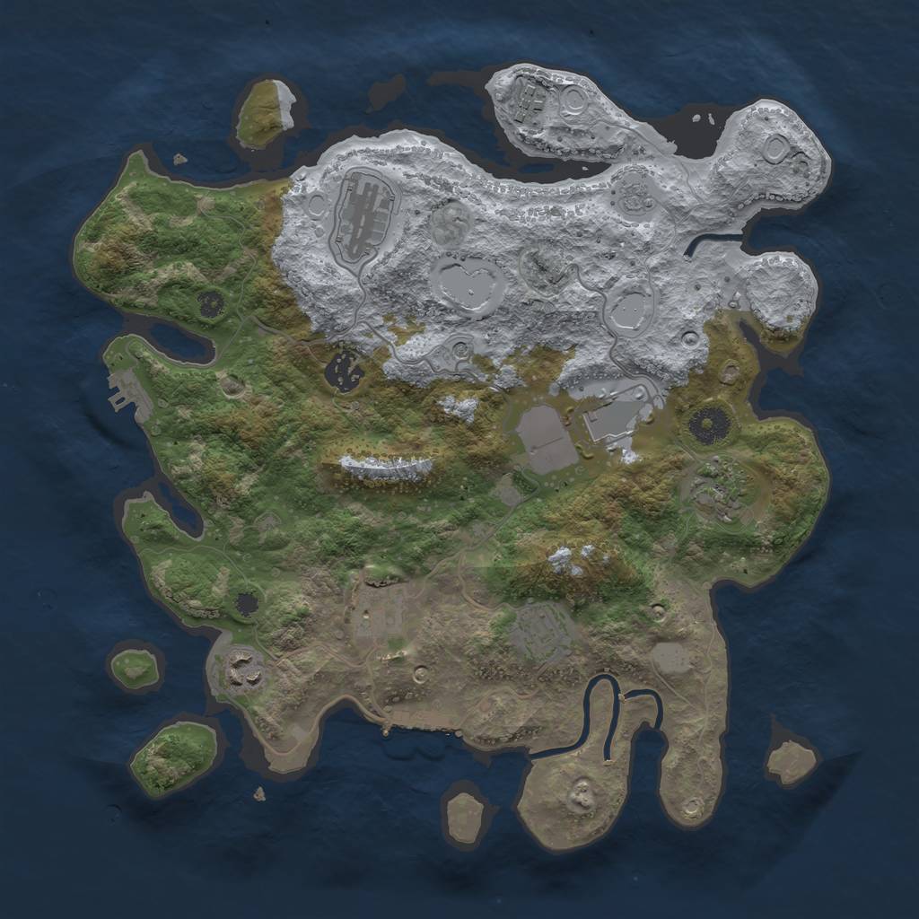 Rust Map: Procedural Map, Size: 3550, Seed: 995910, 15 Monuments