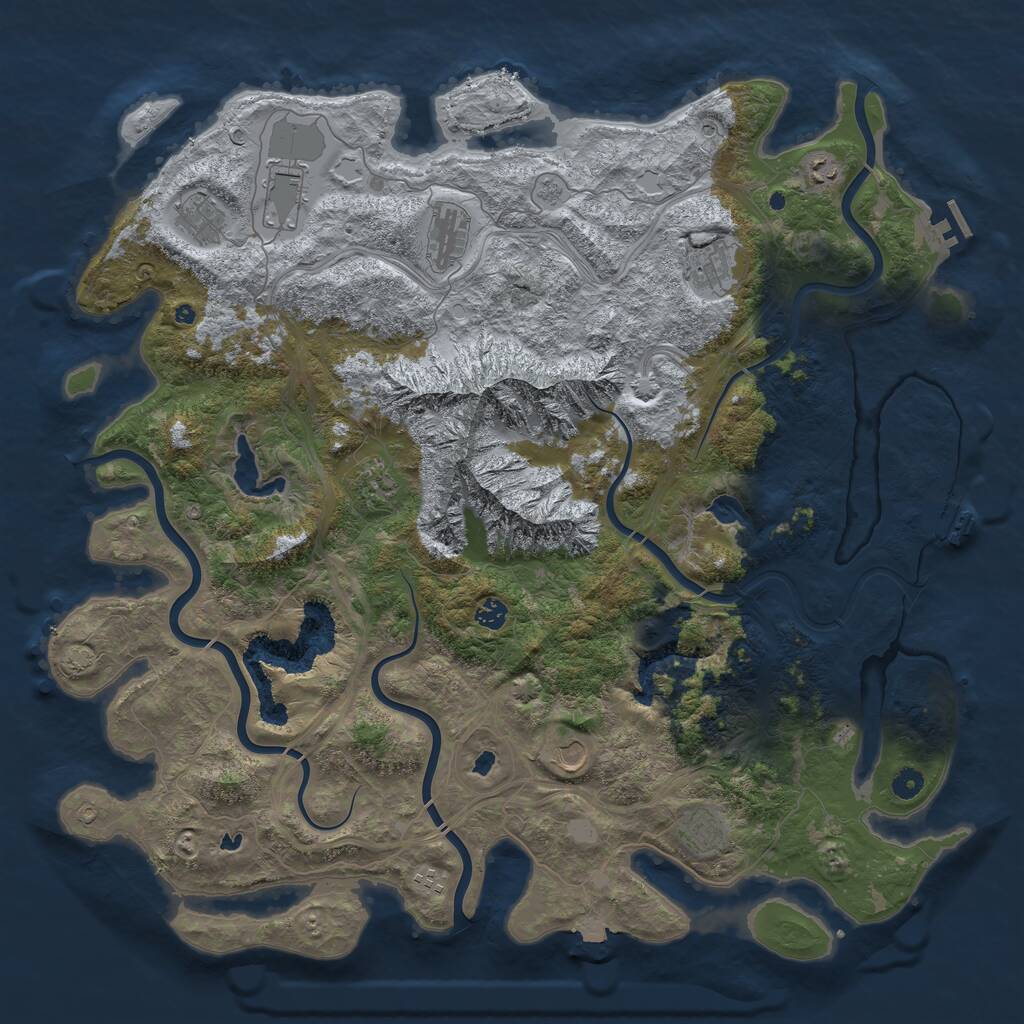 Rust Map: Procedural Map, Size: 5000, Seed: 113514945, 16 Monuments