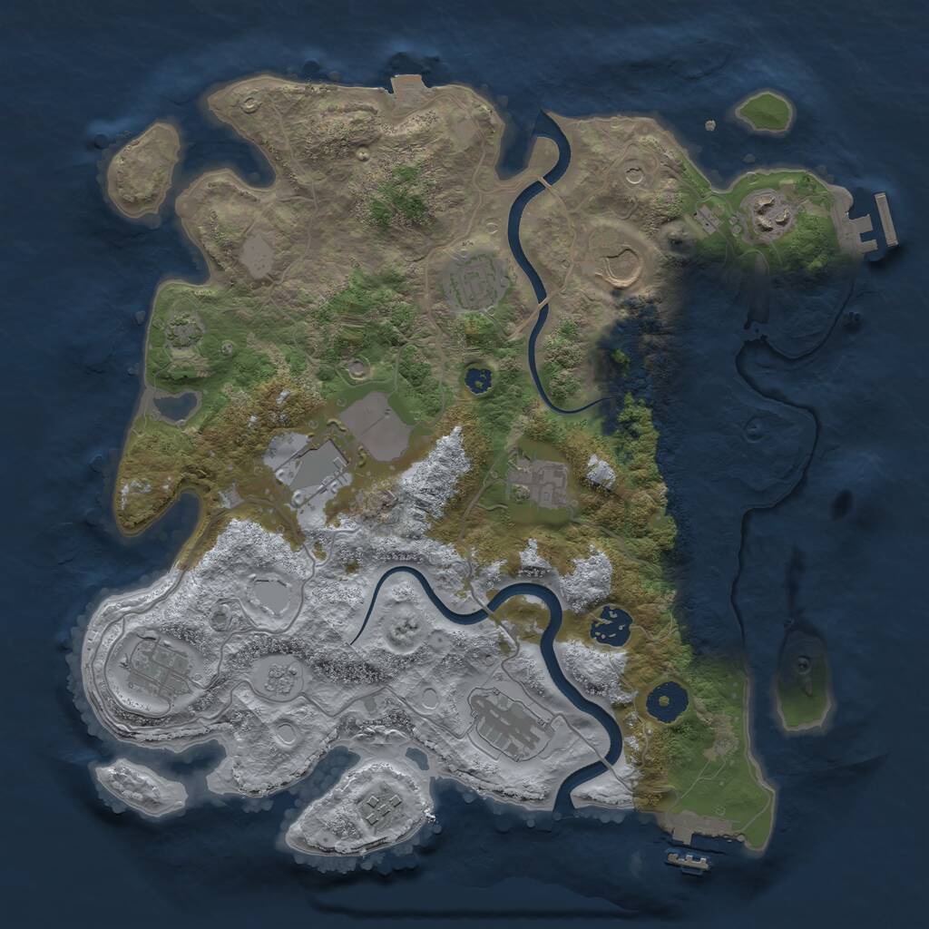 Rust Map: Procedural Map, Size: 3500, Seed: 237241357, 15 Monuments