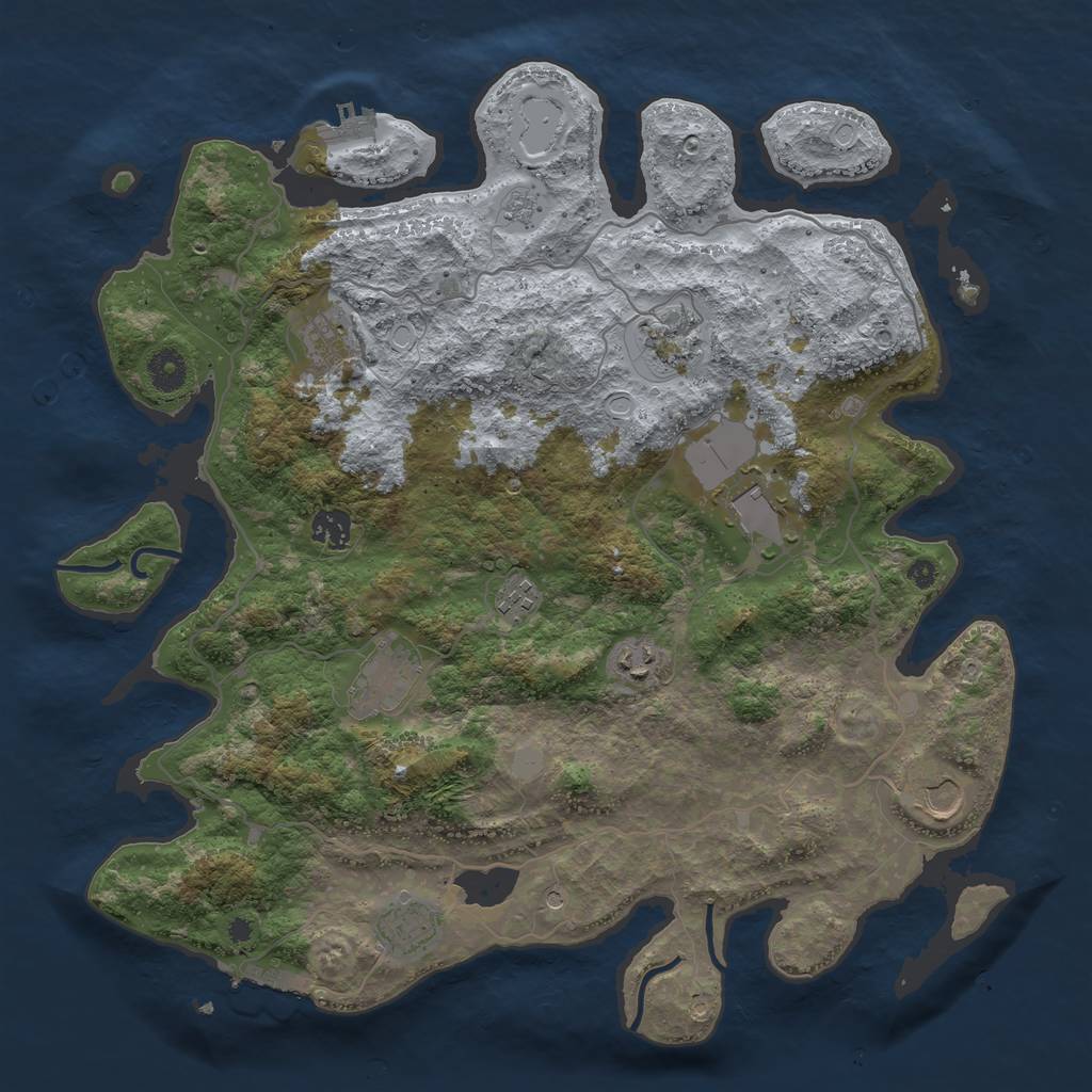 Rust Map: Procedural Map, Size: 4000, Seed: 403577508, 16 Monuments