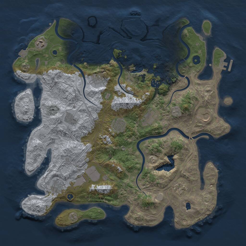 Rust Map: Procedural Map, Size: 4250, Seed: 447501, 17 Monuments
