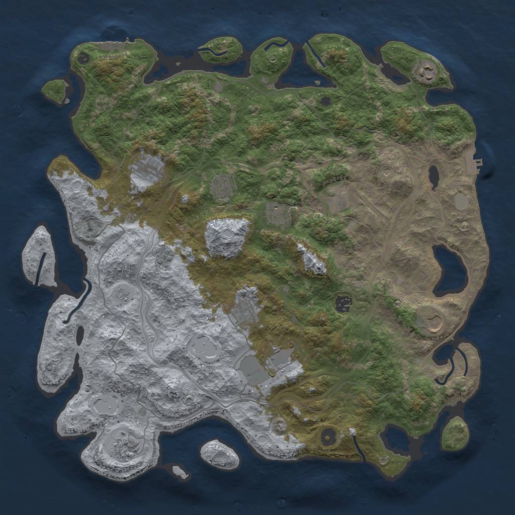 Rust Map: Procedural Map, Size: 4500, Seed: 14042023, 18 Monuments