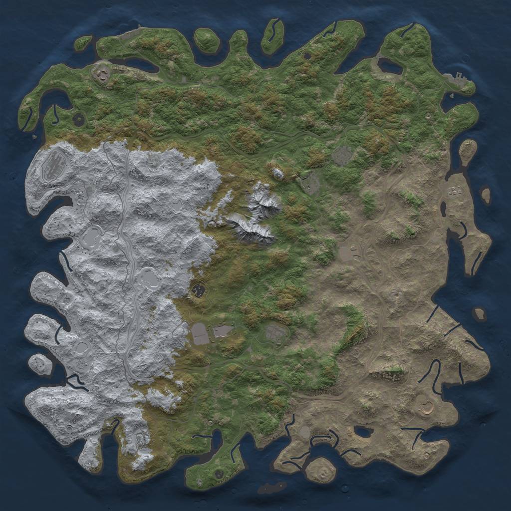 Rust Map: Procedural Map, Size: 6000, Seed: 116830063, 18 Monuments