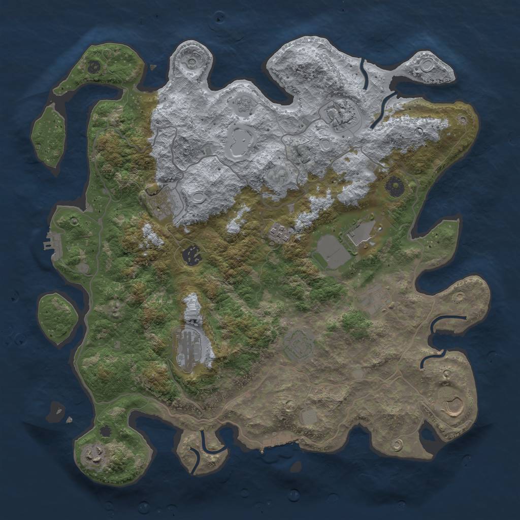 Rust Map: Procedural Map, Size: 4000, Seed: 798584830, 17 Monuments