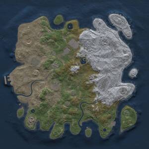 Thumbnail Rust Map: Procedural Map, Size: 3750, Seed: 18316050, 14 Monuments