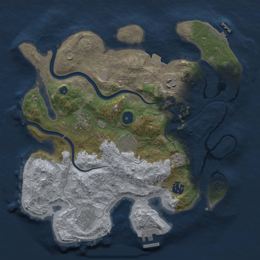 Rust Map: Procedural Map, Size: 3250, Seed: 266471054, 12 Monuments