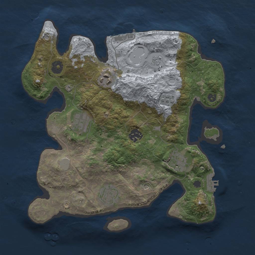Rust Map: Procedural Map, Size: 3000, Seed: 131740448, 13 Monuments